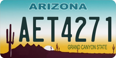 AZ license plate AET4271