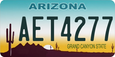 AZ license plate AET4277