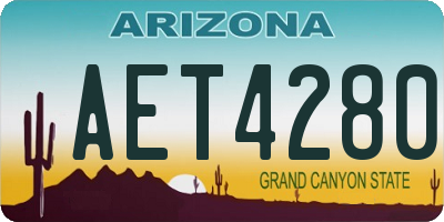 AZ license plate AET4280