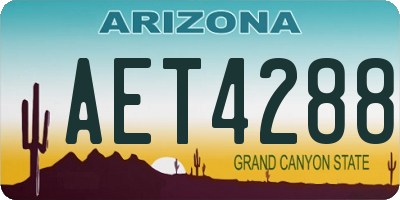 AZ license plate AET4288