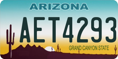 AZ license plate AET4293