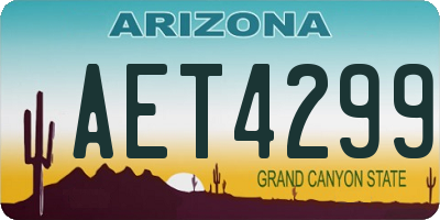 AZ license plate AET4299