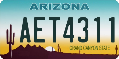 AZ license plate AET4311