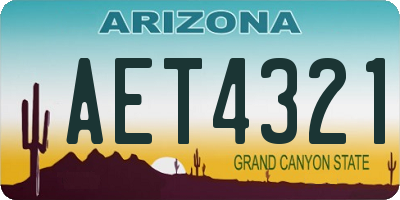 AZ license plate AET4321