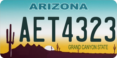 AZ license plate AET4323