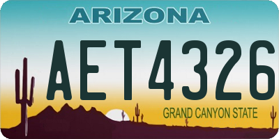 AZ license plate AET4326
