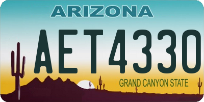 AZ license plate AET4330