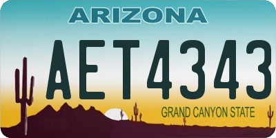 AZ license plate AET4343