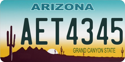 AZ license plate AET4345