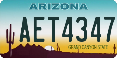 AZ license plate AET4347