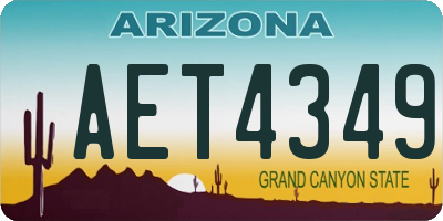 AZ license plate AET4349