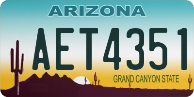 AZ license plate AET4351