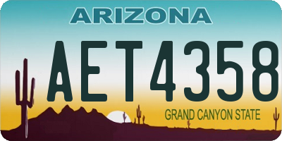 AZ license plate AET4358