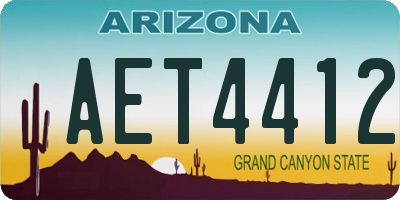 AZ license plate AET4412