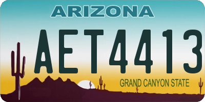 AZ license plate AET4413