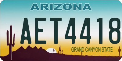 AZ license plate AET4418