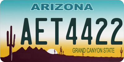 AZ license plate AET4422