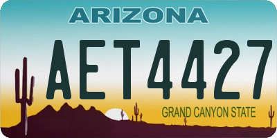 AZ license plate AET4427