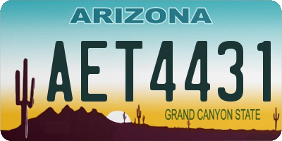 AZ license plate AET4431