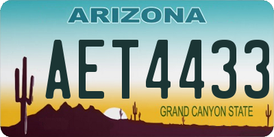 AZ license plate AET4433