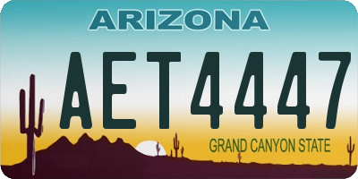 AZ license plate AET4447