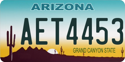 AZ license plate AET4453