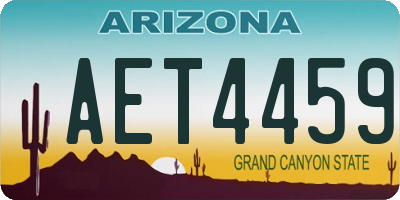 AZ license plate AET4459