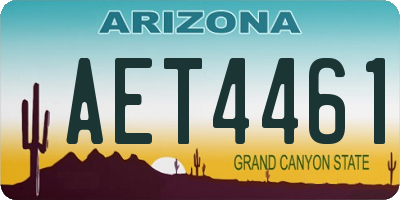 AZ license plate AET4461
