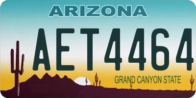 AZ license plate AET4464