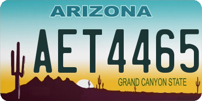 AZ license plate AET4465