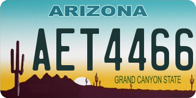 AZ license plate AET4466