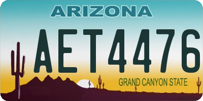 AZ license plate AET4476