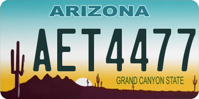 AZ license plate AET4477