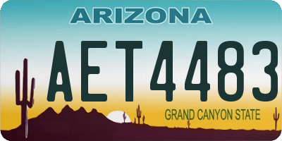 AZ license plate AET4483
