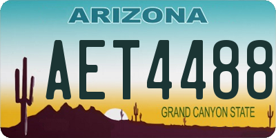 AZ license plate AET4488