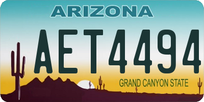 AZ license plate AET4494