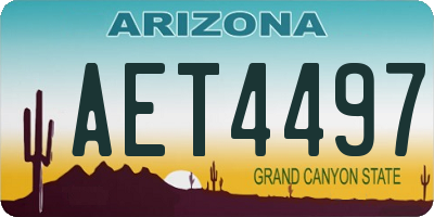 AZ license plate AET4497