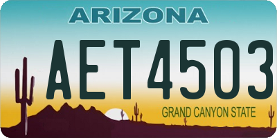 AZ license plate AET4503