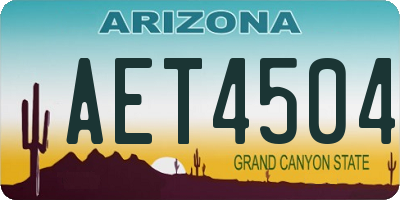 AZ license plate AET4504