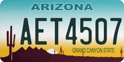 AZ license plate AET4507