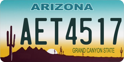 AZ license plate AET4517