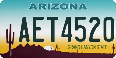 AZ license plate AET4520