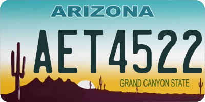 AZ license plate AET4522