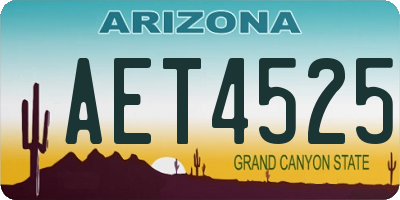 AZ license plate AET4525