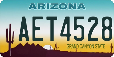 AZ license plate AET4528