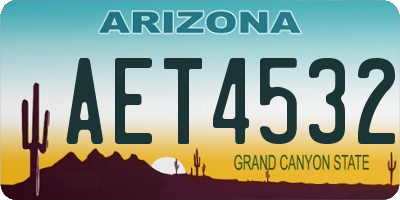 AZ license plate AET4532