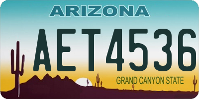 AZ license plate AET4536