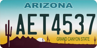 AZ license plate AET4537