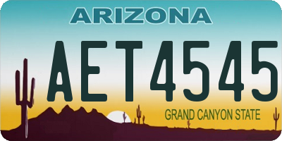 AZ license plate AET4545