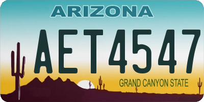 AZ license plate AET4547